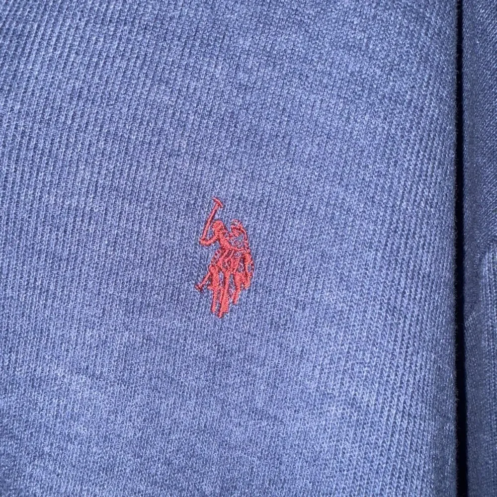 U.S. Polo Assn. Men's 1/4 Zip Blue Knit Sweater Sz XL Embroidered Pony Logo